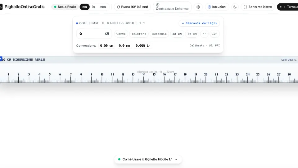Esiste un righello online? Come funziona lo strumento di misura virtuale 1:1